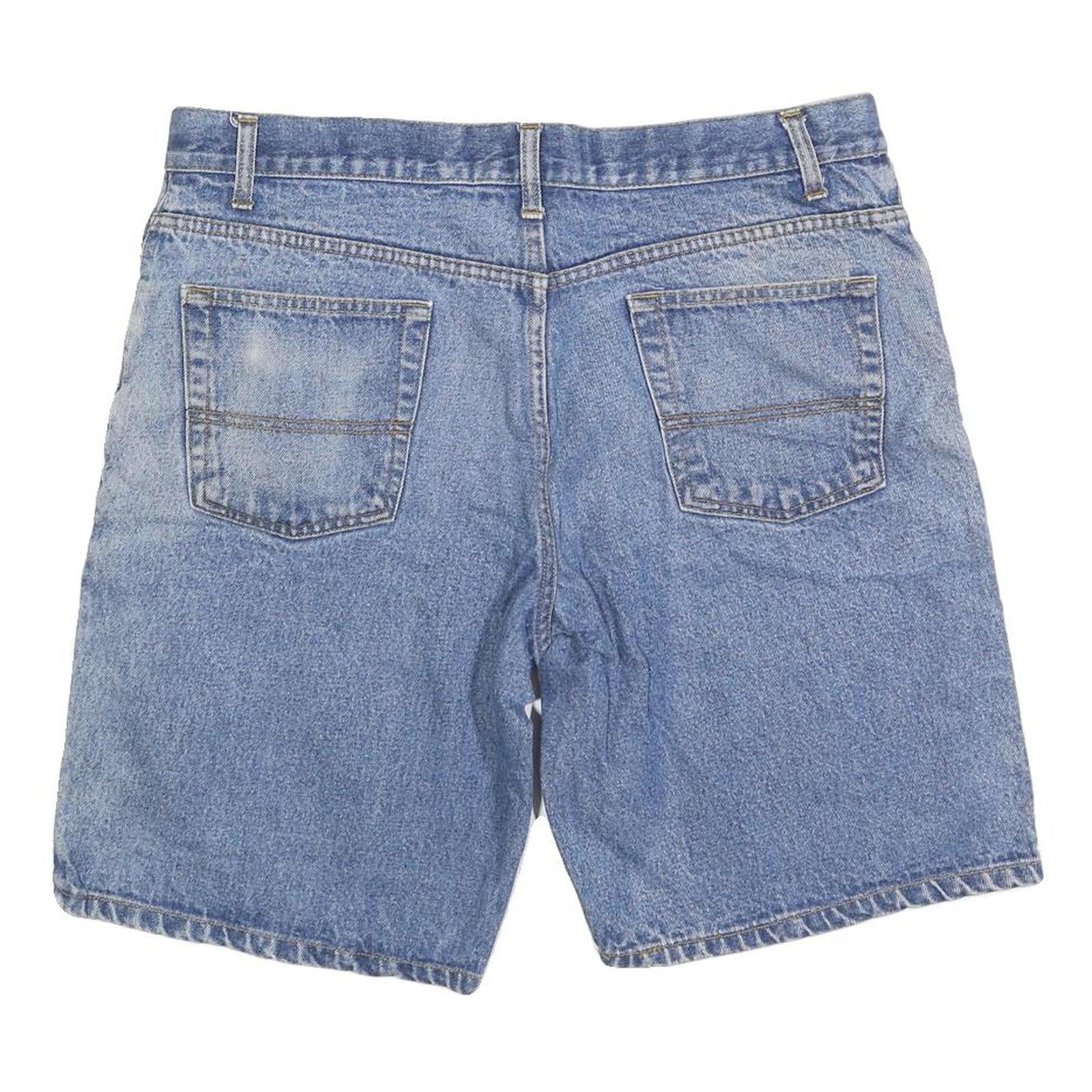 FADED GLORY Mens Denim Blue Relaxed Fit Shorts L W36 Classic Cotton Blend Casual