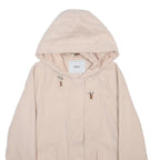 ONLY Womens Beige Hooded Zip Jacket S Polyester Blend Lightweight Casual