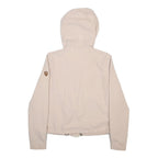 ONLY Womens Beige Hooded Zip Jacket S Polyester Blend Lightweight Casual