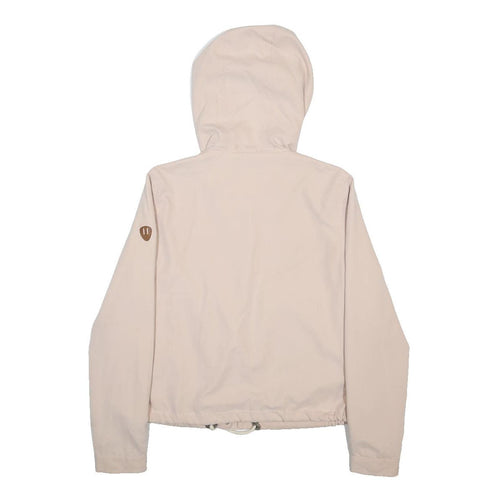 ONLY Womens Beige Hooded Zip Jacket S Polyester Blend Lightweight Casual