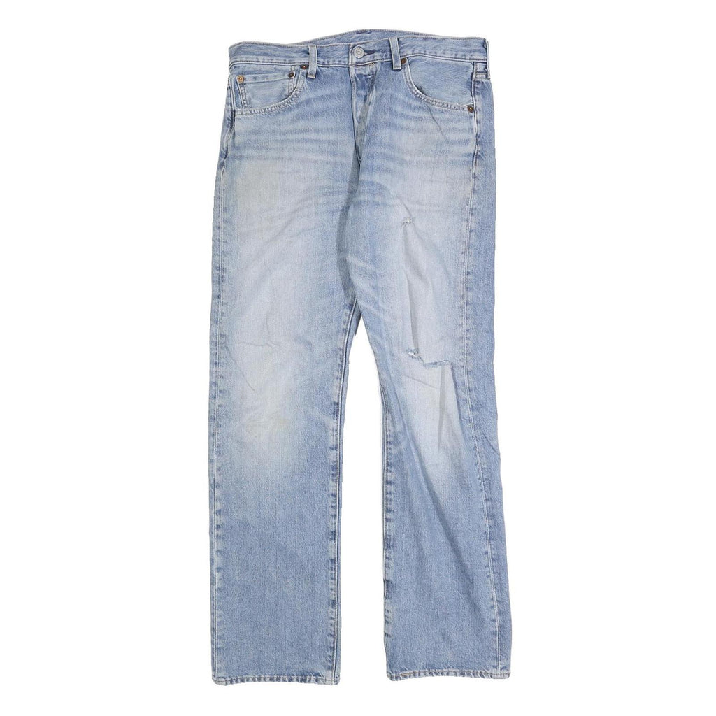 LEVI'S 501 Mens Jeans Blue Regular Straight Denim Light W32 L30 Classic Fit