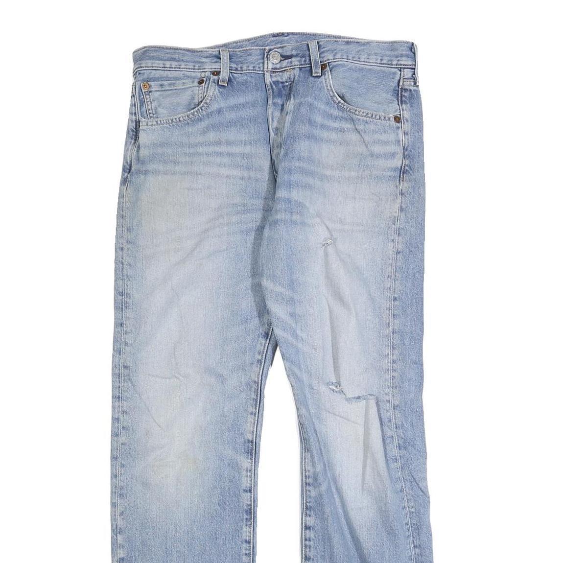 LEVI'S 501 Mens Jeans Blue Regular Straight Denim Light W32 L30 Classic Fit