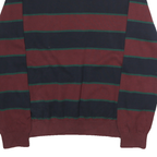 TOMMY HILFIGER Mens Maroon & Navy Patterned Cotton Jumper Crew Neck Regular L
