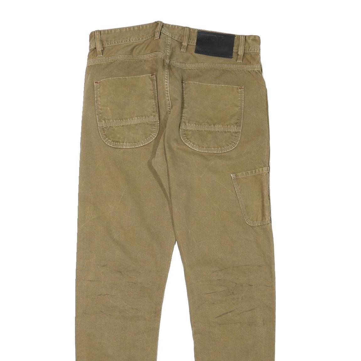 JACK & JONES Mens Slim Fit Workwear Beige Cotton Blend Twill W31 L30 Work Jeans