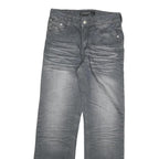 AIZHIZOU Womens Regular Grey Denim Jeans Cotton Blend W28 L32 Embroidered