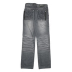 AIZHIZOU Womens Regular Grey Denim Jeans Cotton Blend W28 L32 Embroidered