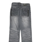 AIZHIZOU Womens Regular Grey Denim Jeans Cotton Blend W28 L32 Embroidered