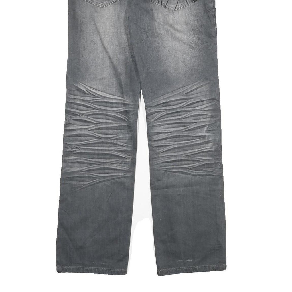 AIZHIZOU Womens Regular Grey Denim Jeans Cotton Blend W28 L32 Embroidered