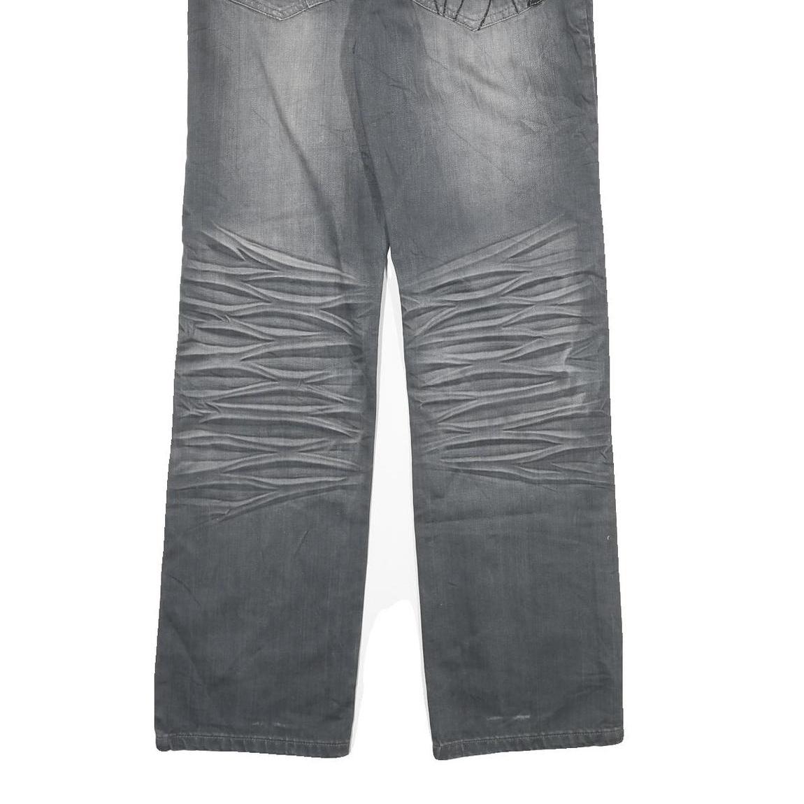 AIZHIZOU Womens Regular Grey Denim Jeans Cotton Blend W28 L32 Embroidered