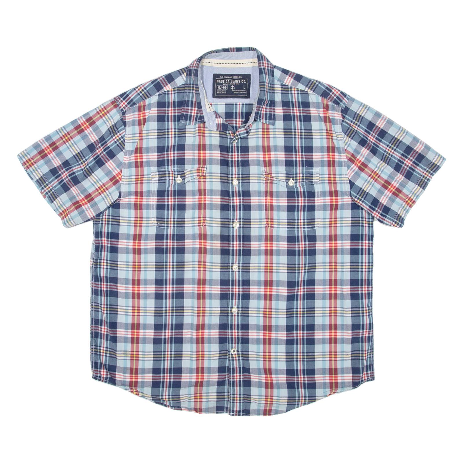 NAUTICA Mens Shirt Blue Check L