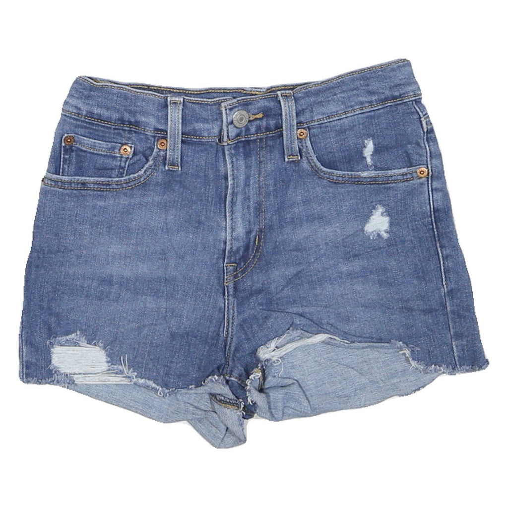 LEVI'S Womens Shorts Blue Denim Casual Cut-Off XS W25 Distressed