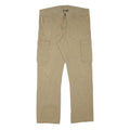 LIVERGY Mens Regular Fit Beige Cotton Blend Cargo Trousers W37 L33 Casual