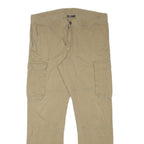 LIVERGY Mens Regular Fit Beige Cotton Blend Cargo Trousers W37 L33 Casual