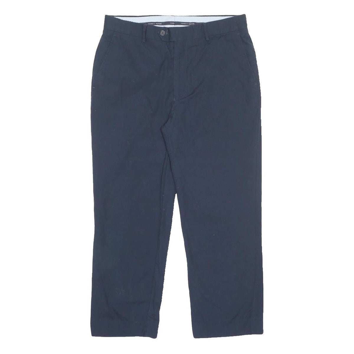 TOMMY HILFIGER Mens Polyester Blend Navy Regular Fit Straight Leg Trousers W32