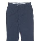 TOMMY HILFIGER Mens Polyester Blend Navy Regular Fit Straight Leg Trousers W32
