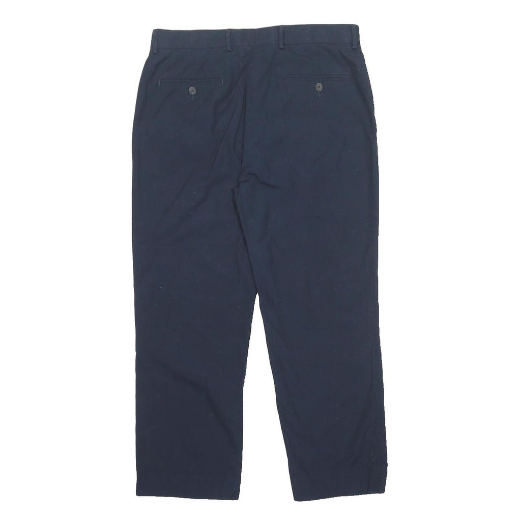 TOMMY HILFIGER Mens Polyester Blend Navy Regular Fit Straight Leg Trousers W32