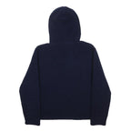 FILA Womens Navy Blue Pullover Hoodie S Logo Embroidered Cotton Blend