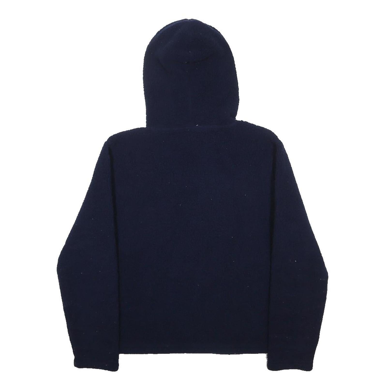 FILA Womens Navy Blue Pullover Hoodie S Logo Embroidered Cotton Blend