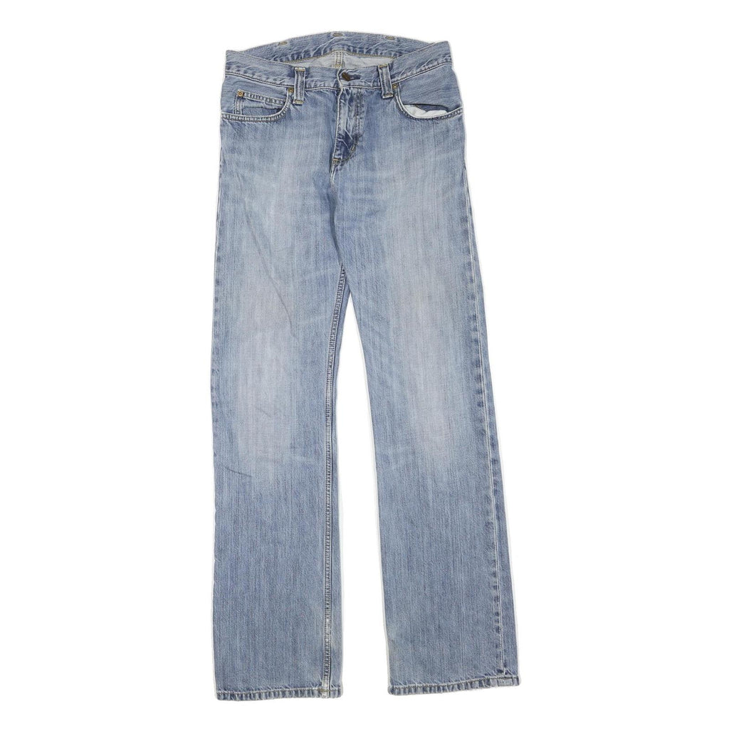 CARHARTT Mens Jeans Blue Regular Straight Denim Light W30 L33 Zip Cotton Blend