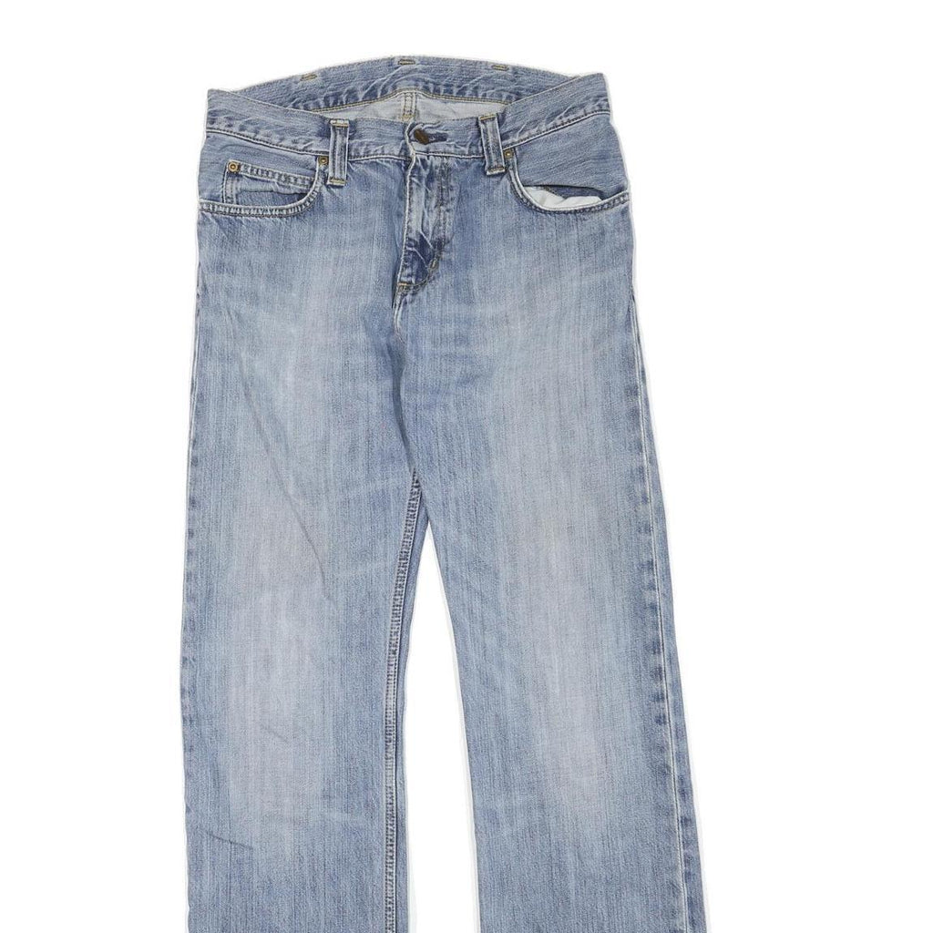 CARHARTT Mens Jeans Blue Regular Straight Denim Light W30 L33 Zip Cotton Blend