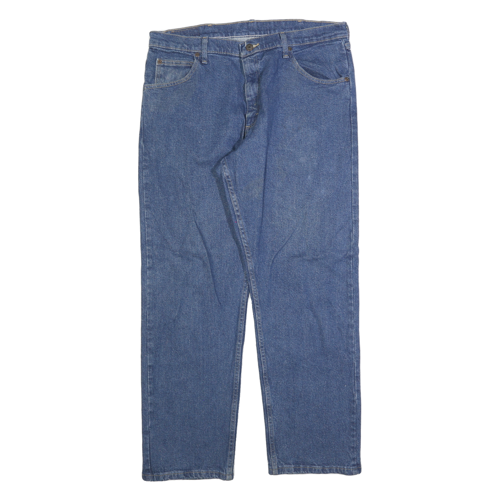 WRANGLER Mens Blue Regular Straight Denim Medium W36 L30 Classic Cotton Zip