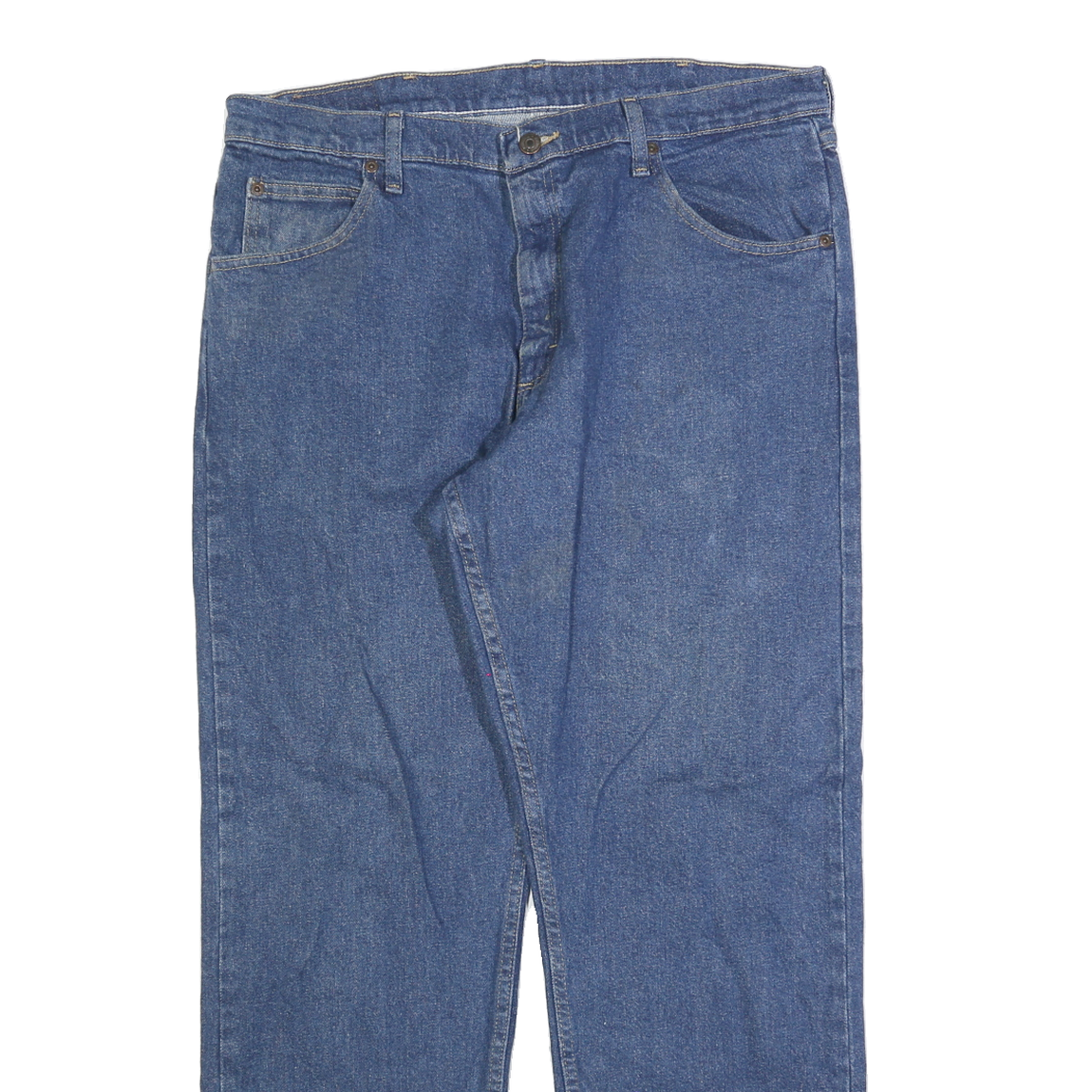 WRANGLER Mens Blue Regular Straight Denim Medium W36 L30 Classic Cotton Zip