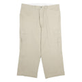 DICKIES Mens Beige Cotton Regular Straight Trousers W40 L30 Cargo Workwear