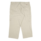 DICKIES Mens Beige Cotton Regular Straight Trousers W40 L30 Cargo Workwear