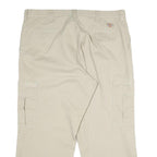 DICKIES Mens Beige Cotton Regular Straight Trousers W40 L30 Cargo Workwear