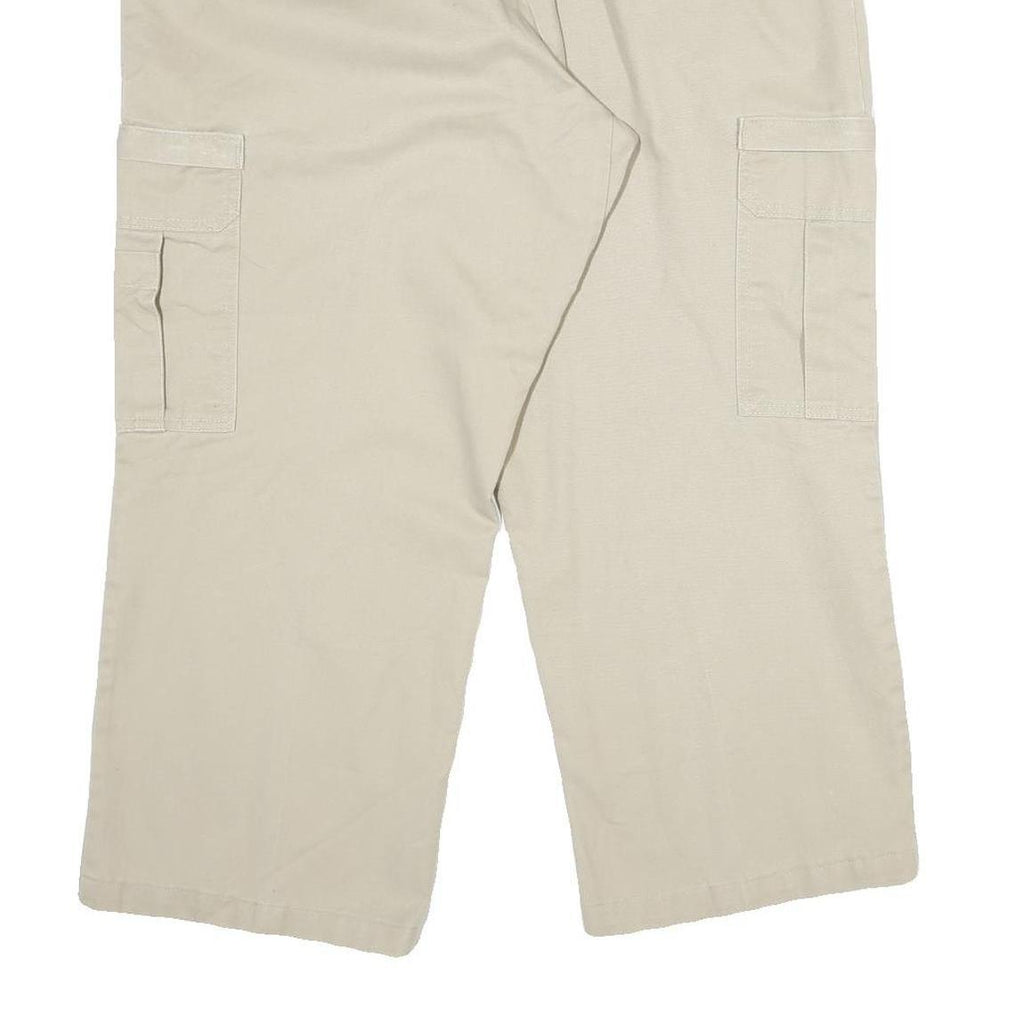 DICKIES Mens Beige Cotton Regular Straight Trousers W40 L30 Cargo Workwear