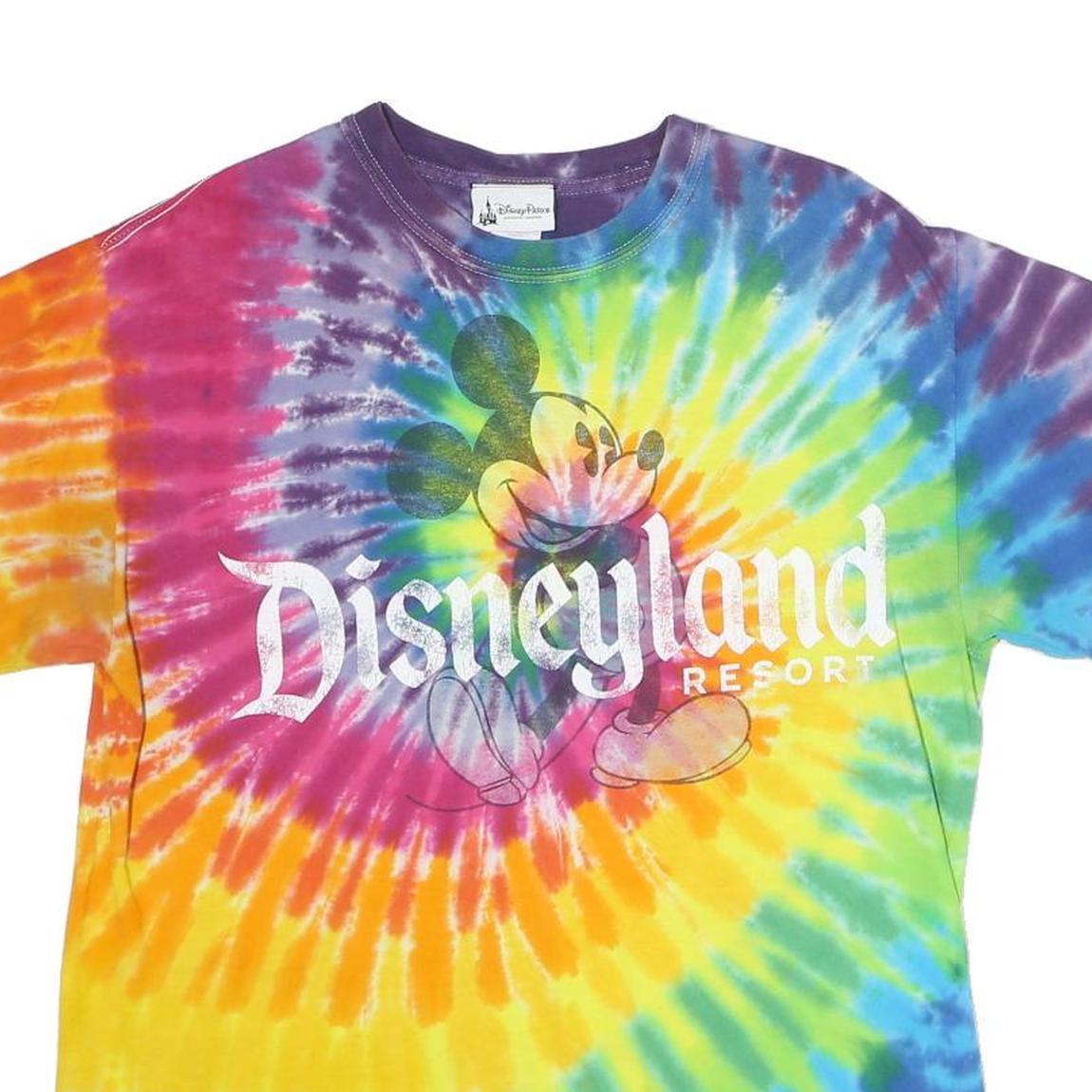 DISNEY PARKS Mens Colourblock Tie Dye T-Shirt M Short Sleeve Crew Neck Mickey