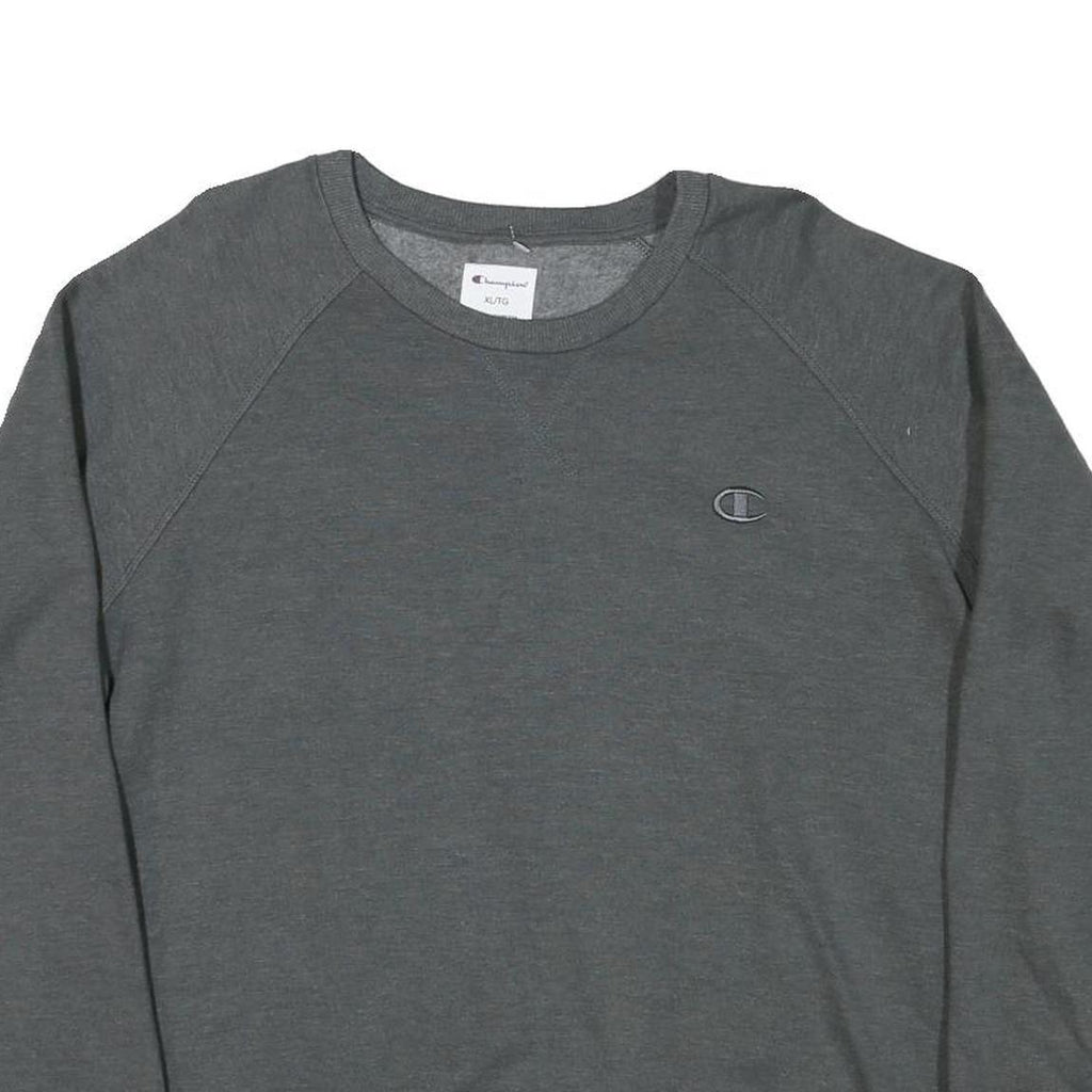 CHAMPION Mens Grey Cotton Blend Crew Neck XL Classic Logo Sweatshirt