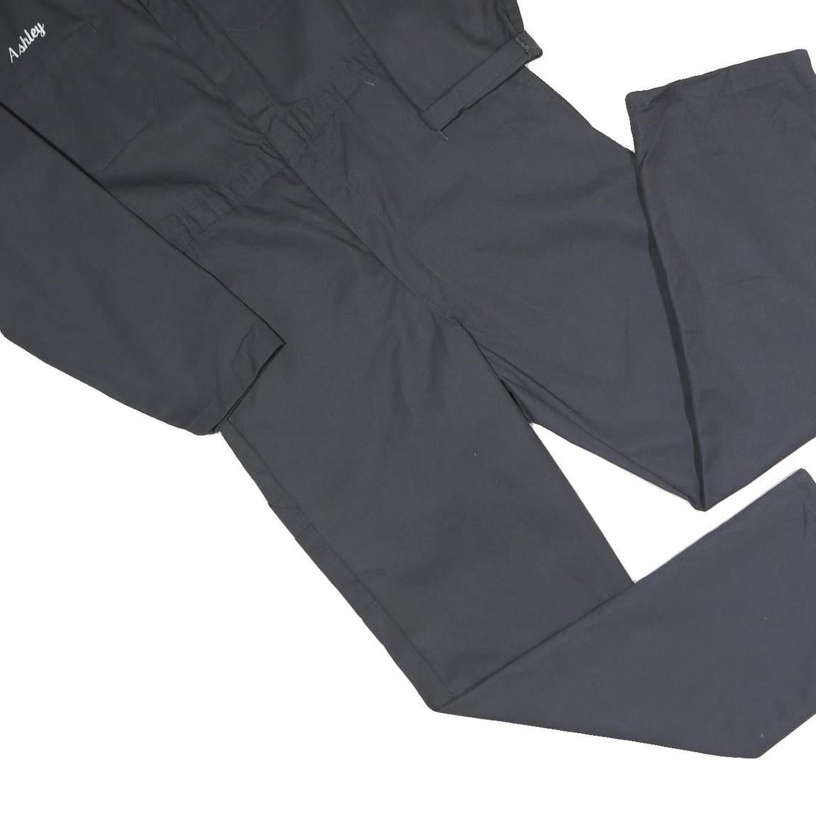 ARAMARK Mens Black Dungarees Regular Fit Polyester Blend S W40 L31 Workwear