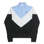 FILA Womens Blue & White & Black Sweatshirt High Neck M Cotton Pullover