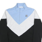 FILA Womens Blue & White & Black Sweatshirt High Neck M Cotton Pullover