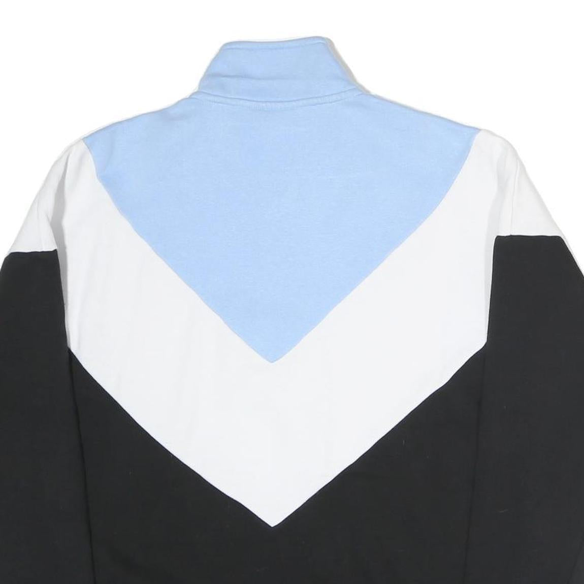 FILA Womens Blue & White & Black Sweatshirt High Neck M Cotton Pullover