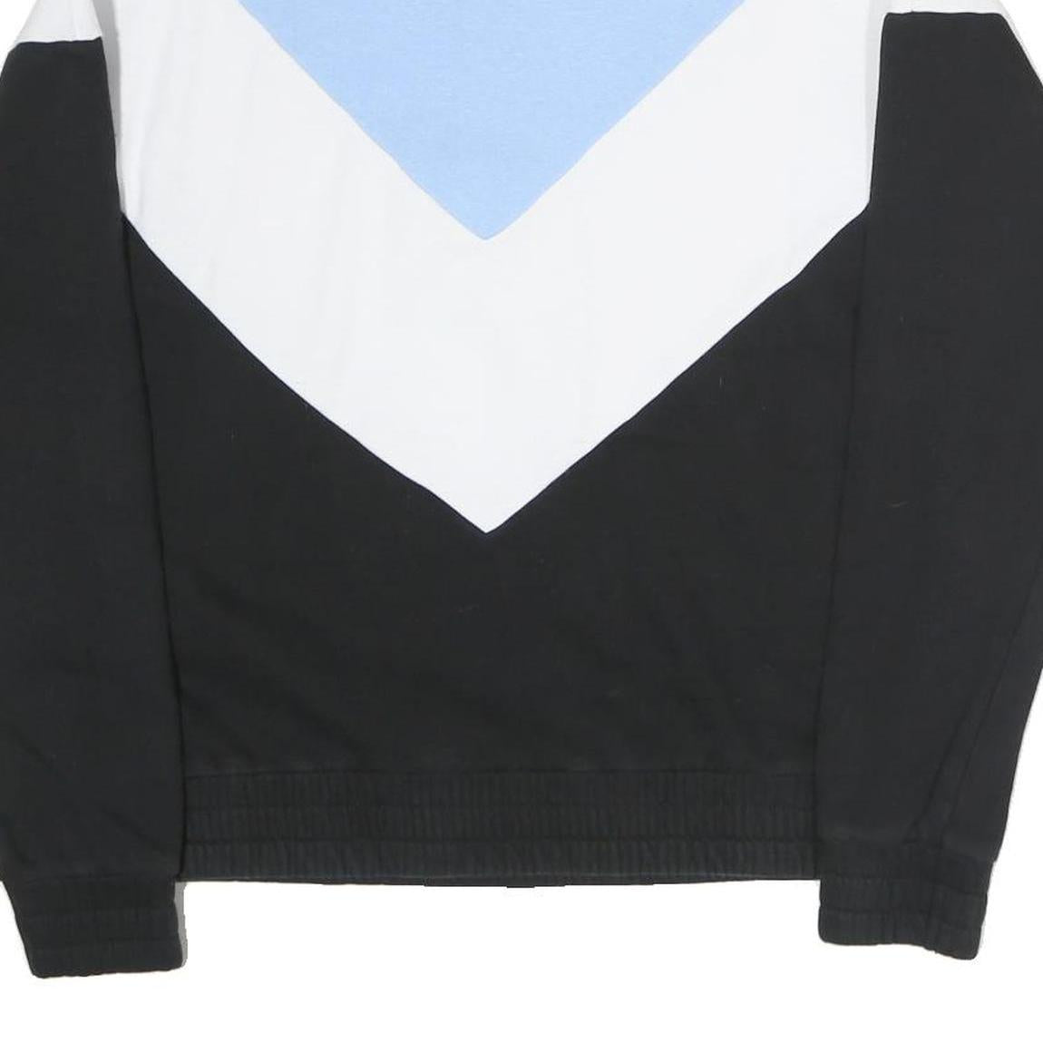 FILA Womens Blue & White & Black Sweatshirt High Neck M Cotton Pullover