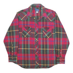 WRANGLER Mens Red Green Check Shirt XL Western Casual Cotton Long Sleeve