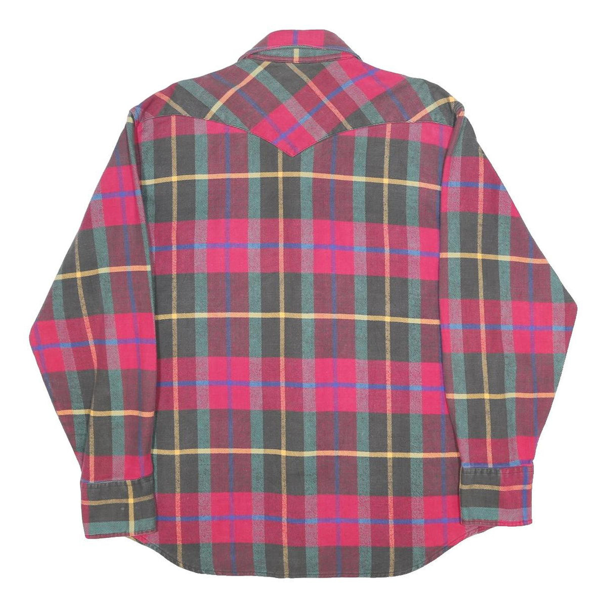 WRANGLER Mens Red Green Check Shirt XL Western Casual Cotton Long Sleeve