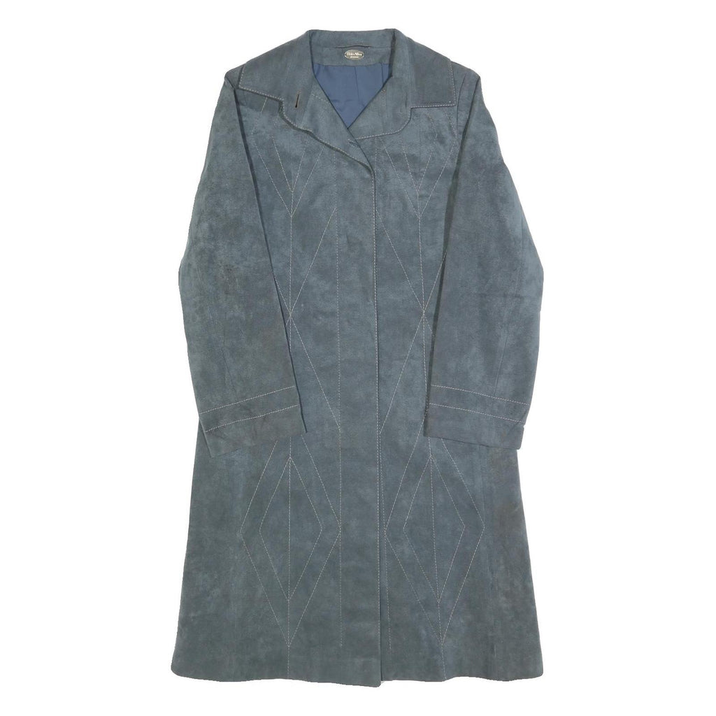 DELHER ALBERS Womens Blue Jacket S Polyester Plain Button Closure Stylish