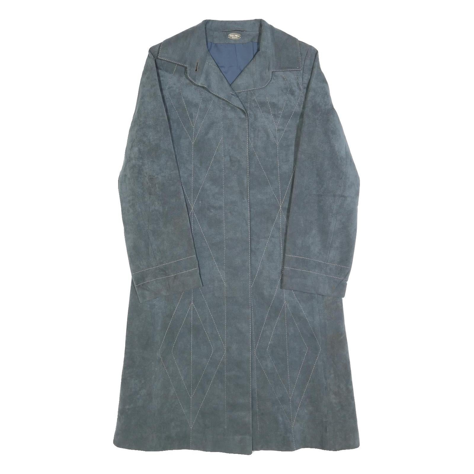 DELHER ALBERS Womens Blue Jacket S Polyester Plain Button Closure Stylish