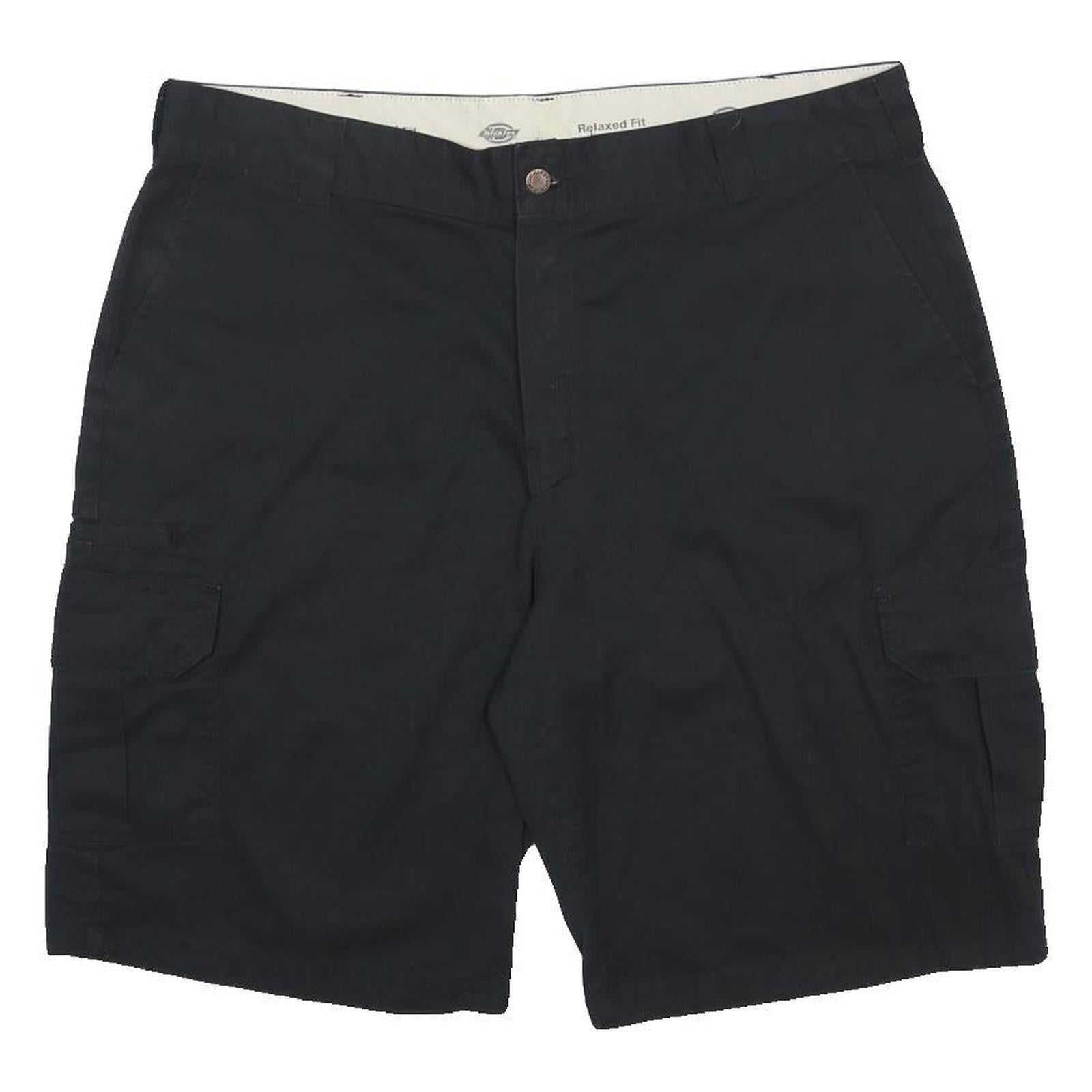 DICKIES Mens Black Cargo Shorts XL W40 Relaxed Fit Cotton Blend Workwear
