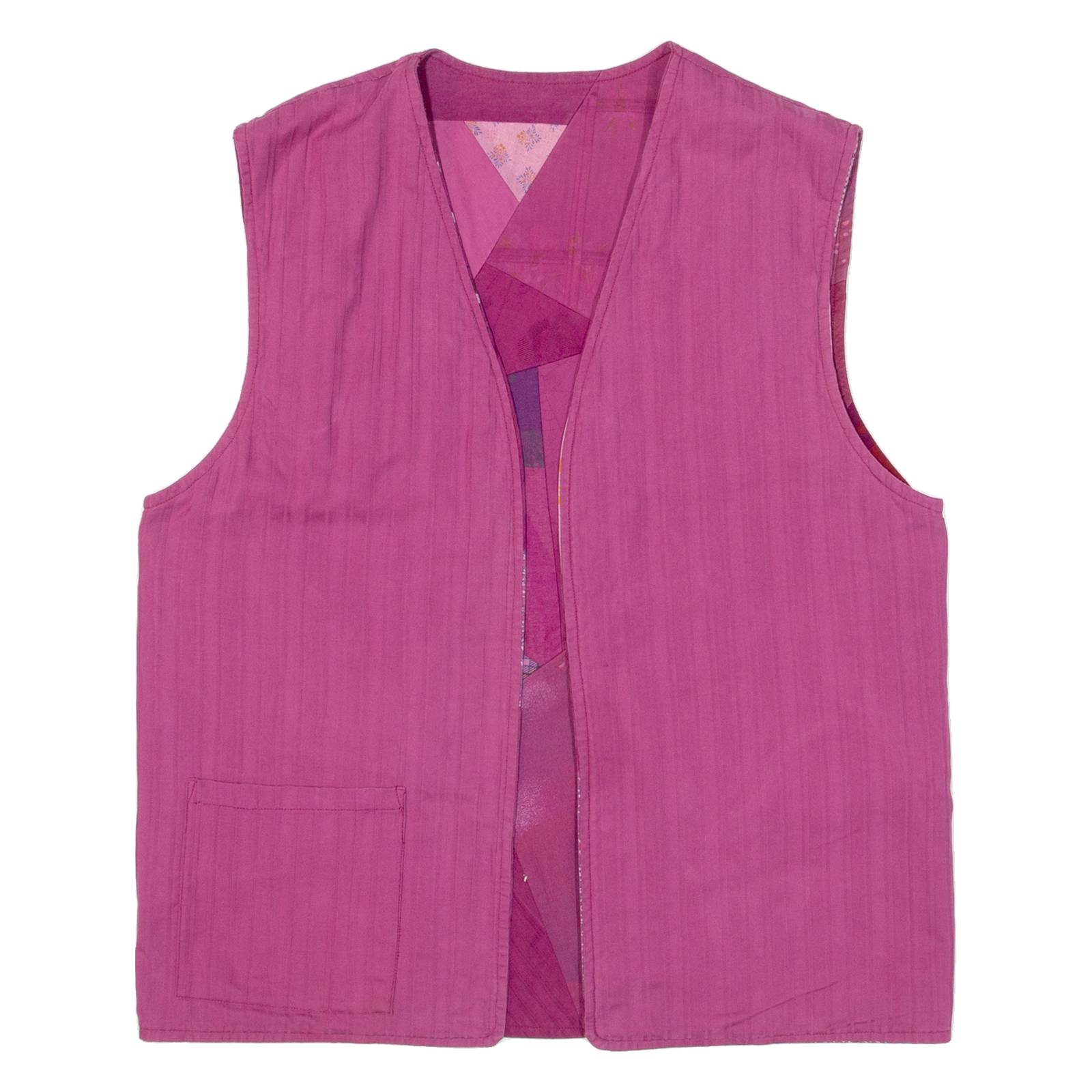Reversible Womens Gilet Pink Patchwork M