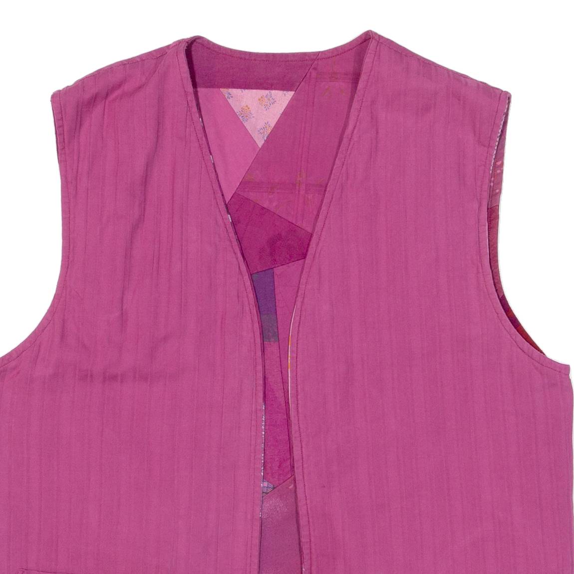Reversible Womens Gilet Pink Patchwork M