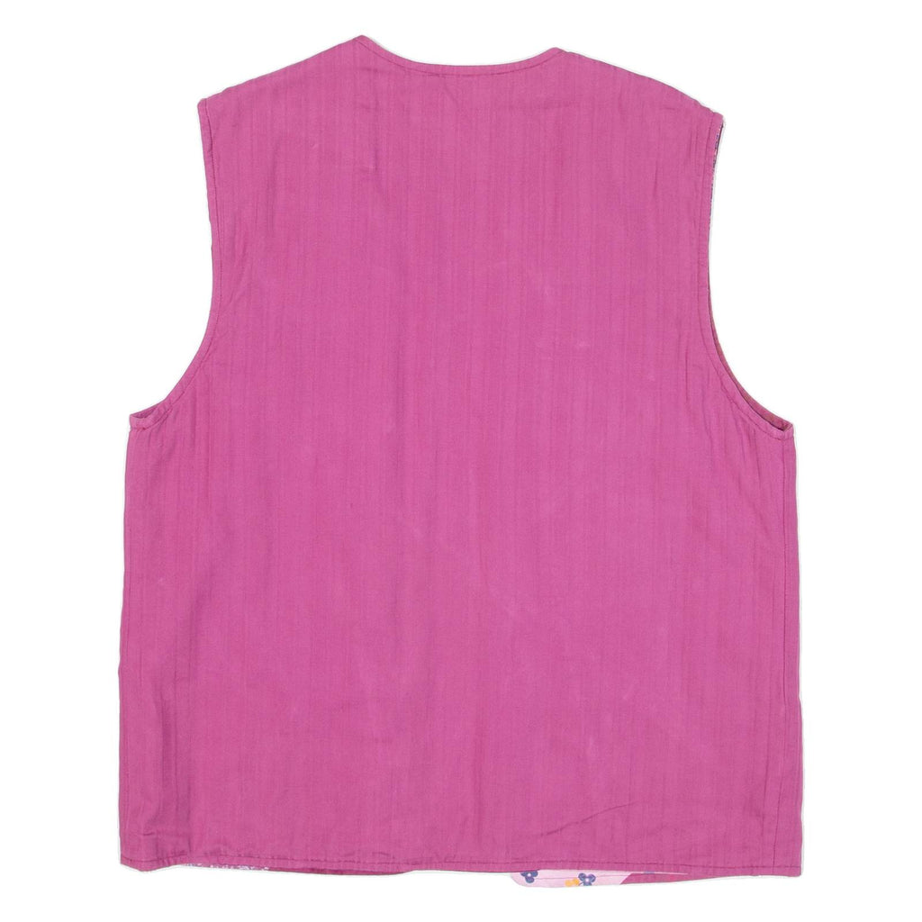 Reversible Womens Gilet Pink Patchwork M