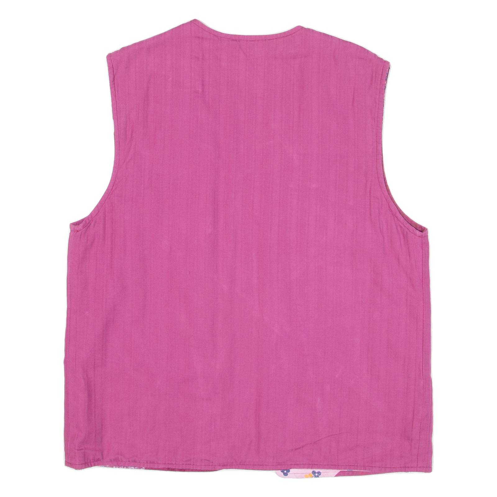 Reversible Womens Gilet Pink Patchwork M