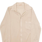 M TREND Womens Bardot Blouse Beige Collared Long Sleeve L