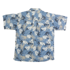 GOTCHA SPORT Mens Blue & Beige Floral Cotton Shirt M Casual Summer Vacation