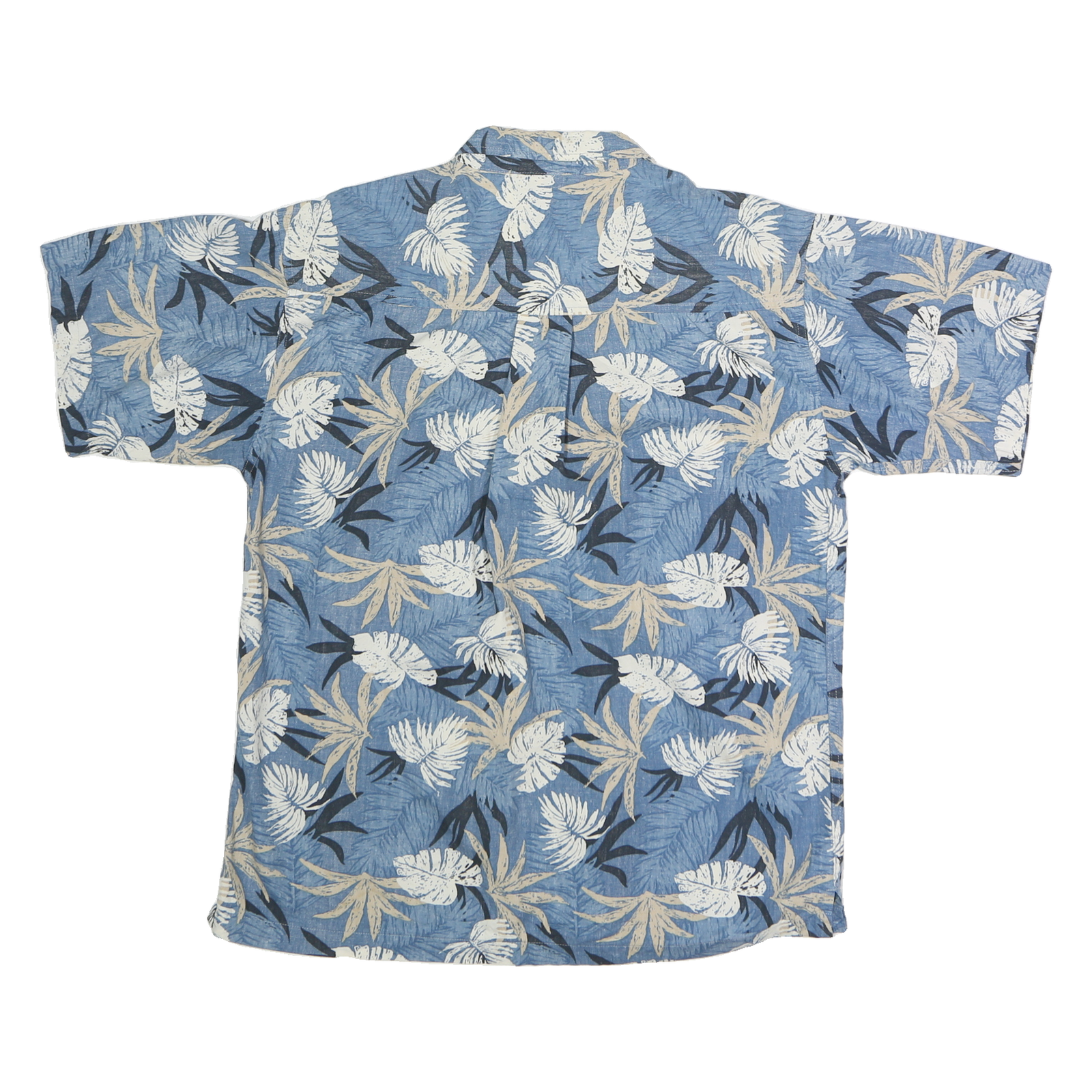 GOTCHA SPORT Mens Blue & Beige Floral Cotton Shirt M Casual Summer Vacation