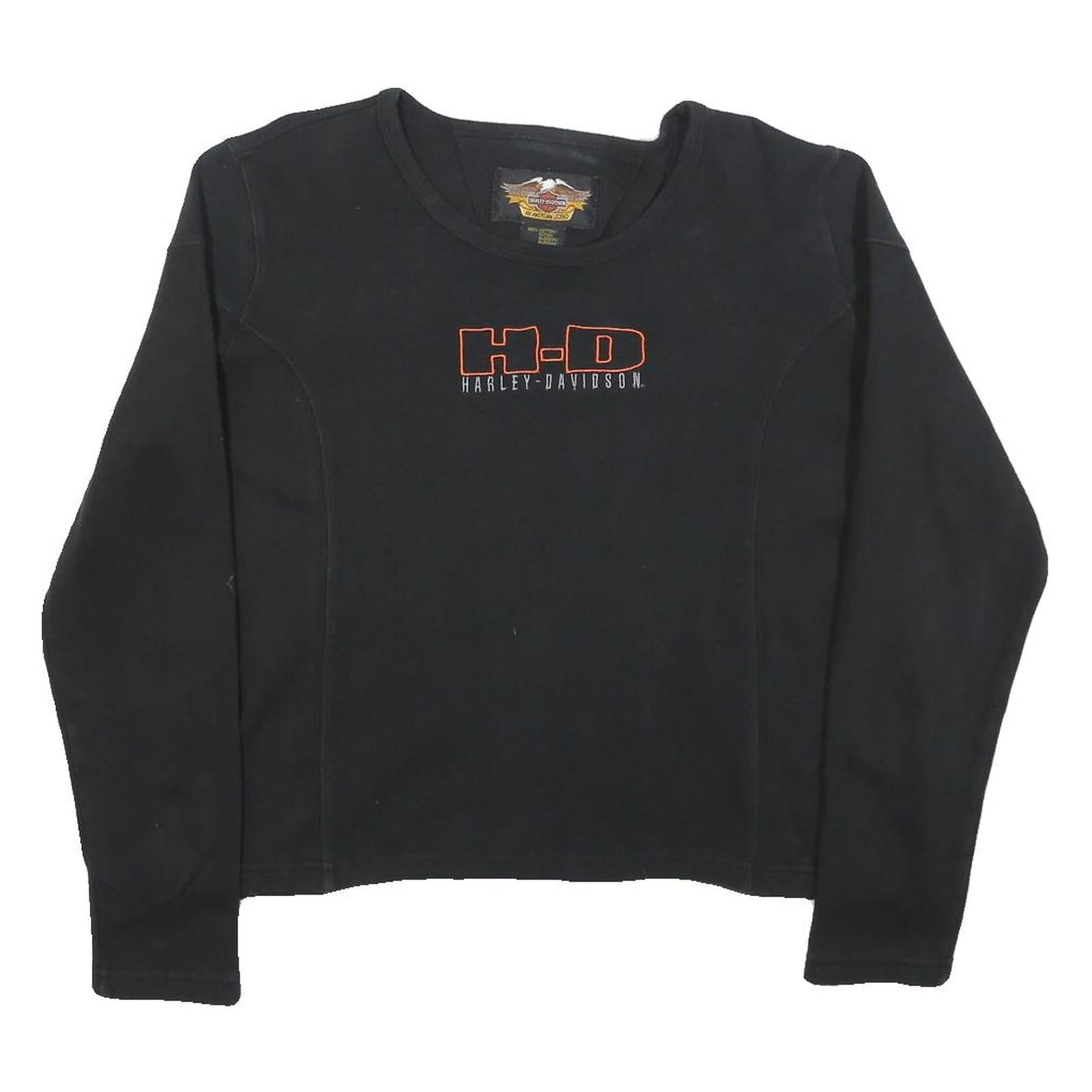 HARLEY DAVIDSON Womens Black Cotton Crew Neck XL Sweatshirt H-D Logo